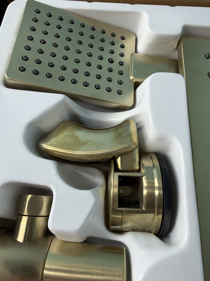 Glacier Bay Modern Matte Gold Square Showerhead with Handheld 1009.258.128