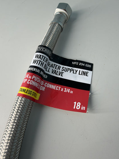 Everbilt 18x3/4" Push To Connect Water Heater Stainless Braided 18" 1012.234.020