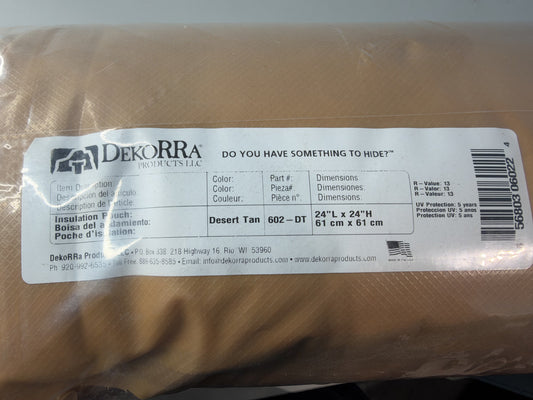 Tan Dekora 24" Plastic Small Fiberglass Encapsulated Insulation Pouch