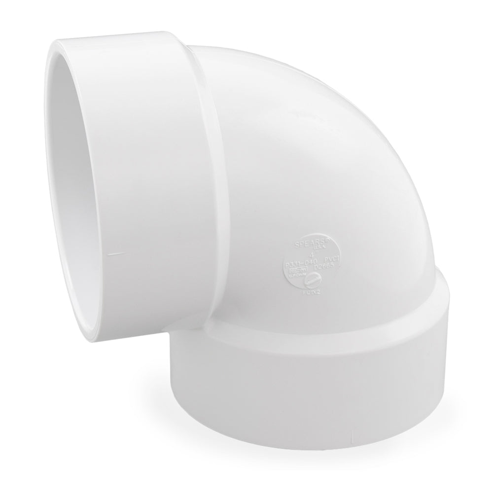 PVC DWV Vent 90 Elbow, Various Sizes