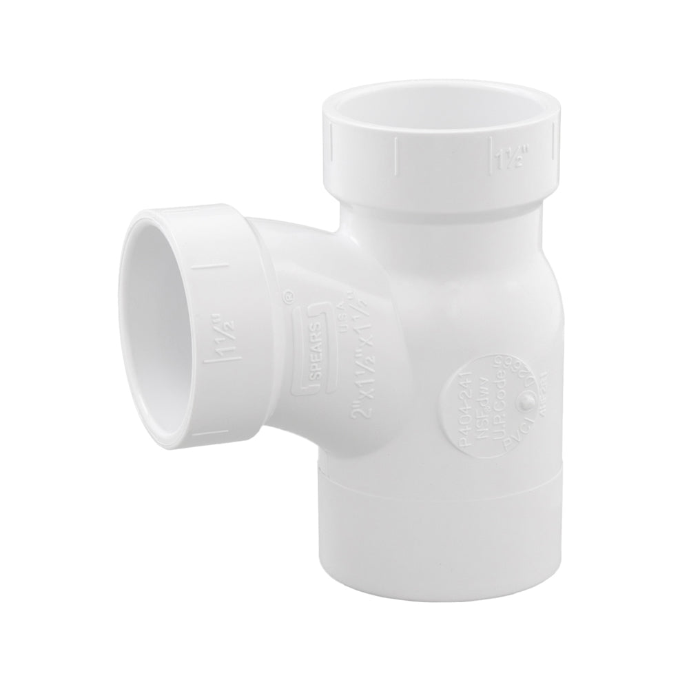 PVC DWV Street Reducing Sanitary Tee, Various Sizes