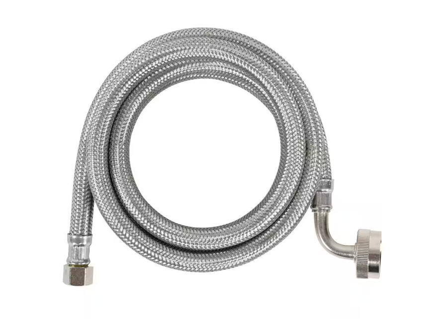 5' & 6' Braided SS Dishwasher Connector w/ 3/8" Comp Ends, 3/8" MIP Elbow and 3/4" FHT Elbow