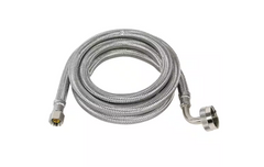 5' & 6' Braided SS Dishwasher Connector w/ 3/8" Comp Ends, 3/8" MIP Elbow and 3/4" FHT Elbow