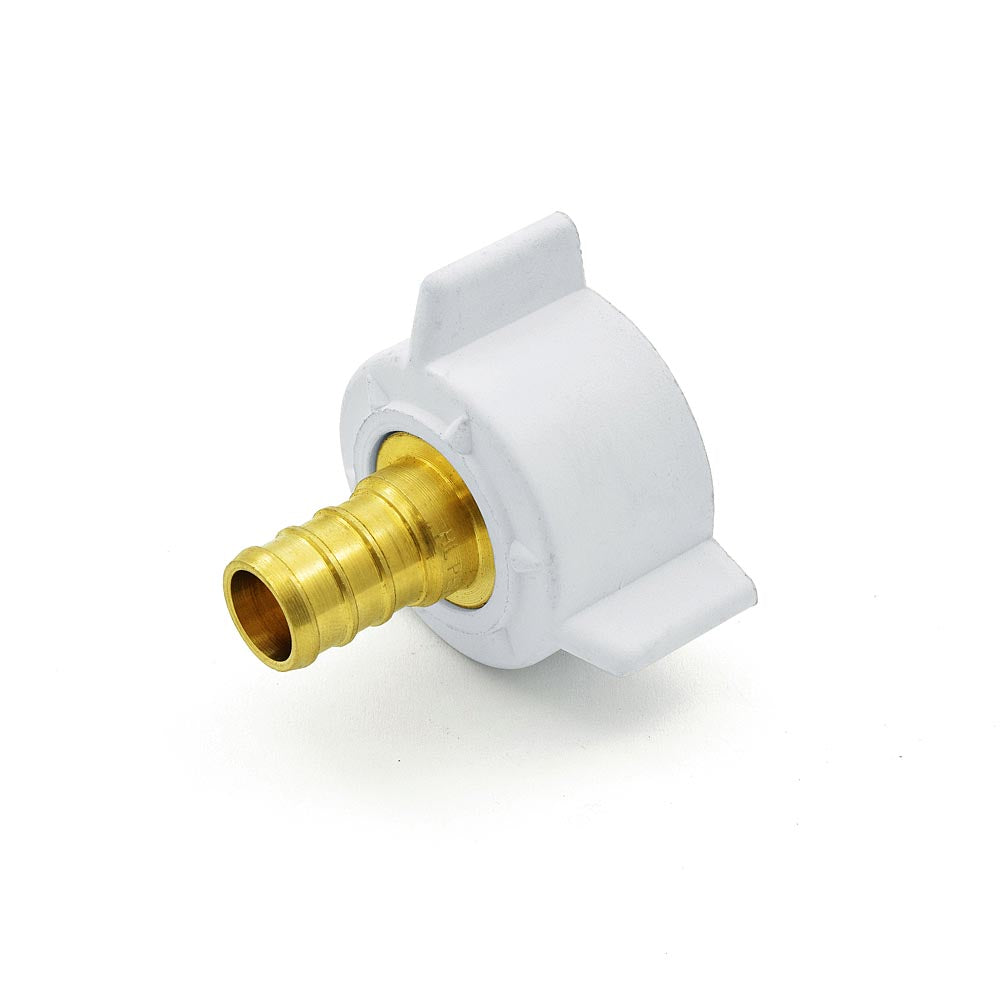 a white and gold plated connector on a white background