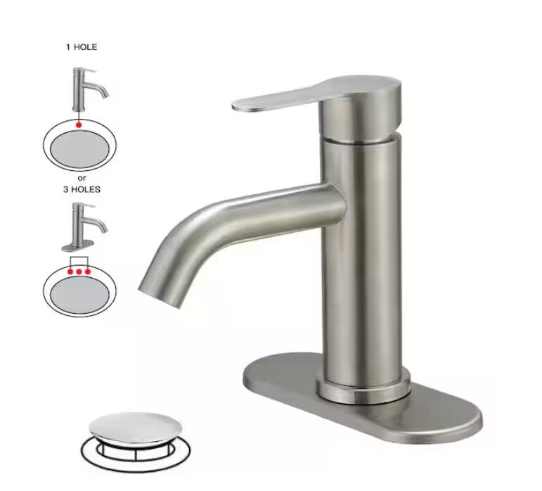 BWE 96024-N Brushed Nickel Bathroom Faucet