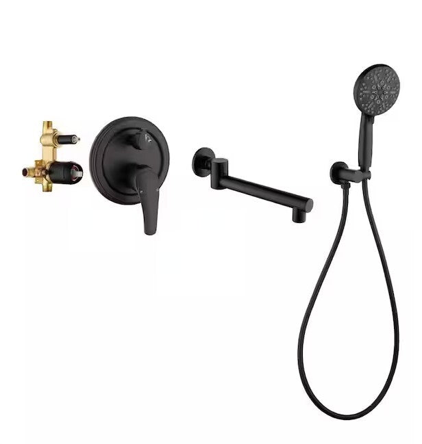 Forclover 88031B Matte Black Bathtub Faucet