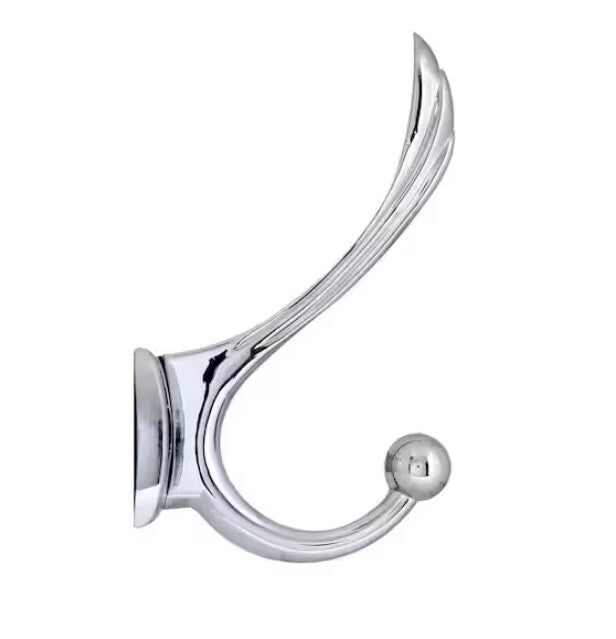 MODONA Large Triple Towel and Robe Hook in Polished Chrome