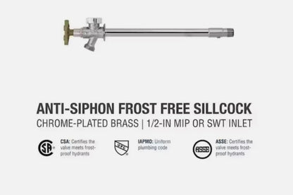 Everbilt 104-517EB 1/2x10" Frost Proof Anti-Siphon Sillcock