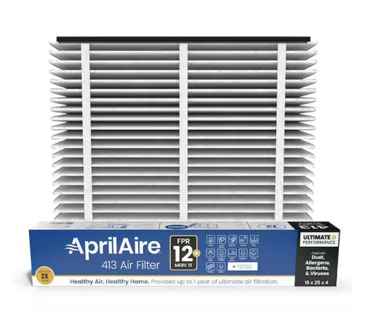 AprilAire 413 16x25x4 FPR12 MERV13 Air Filter