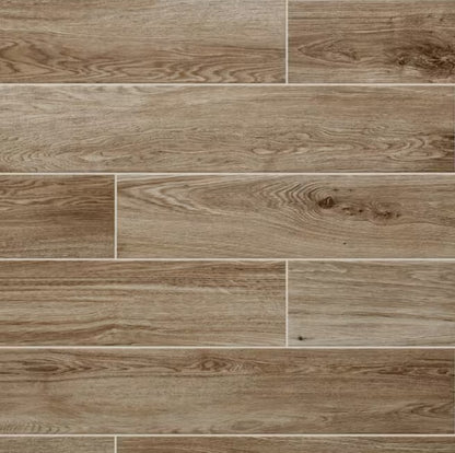50sqft - Trace Meadow 6 in. x 36 in. Golden Brown Glazed Porcelain Floor and Wall Tile