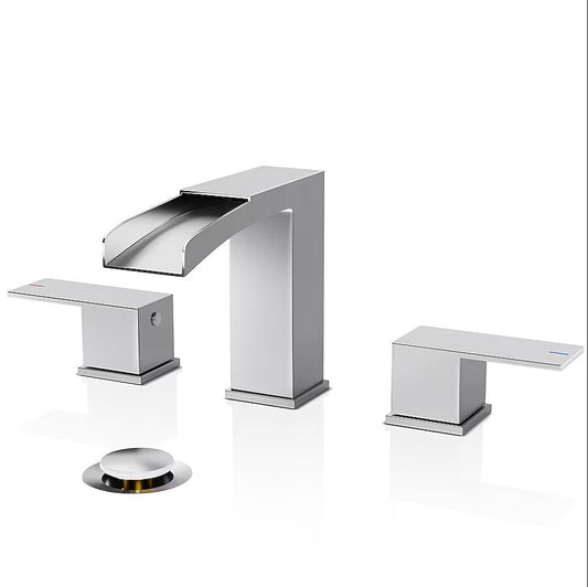 Phiestina Brushed Nickel Waterfall Bathroom Faucet WF002-1-BN