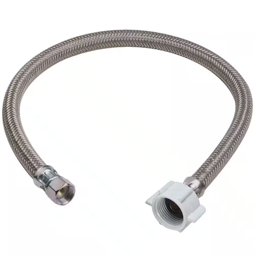 3/8 In. Compression X 7/8 In. Ballcock Nut X 9 In. Braided Polymer Toilet Supply Line