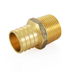 a brass fitting on a white background