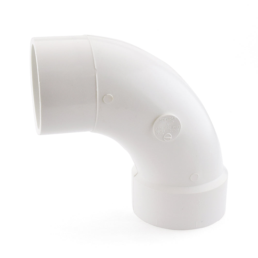 PVC DWV Long Sweep Street 90 Elbow, Various Sizes