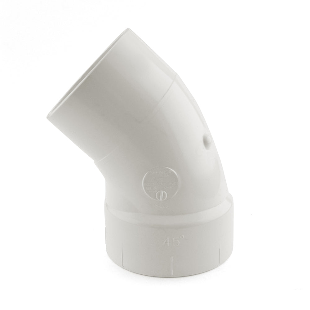PVC DWV Street 45 Elbow, Various Sizes