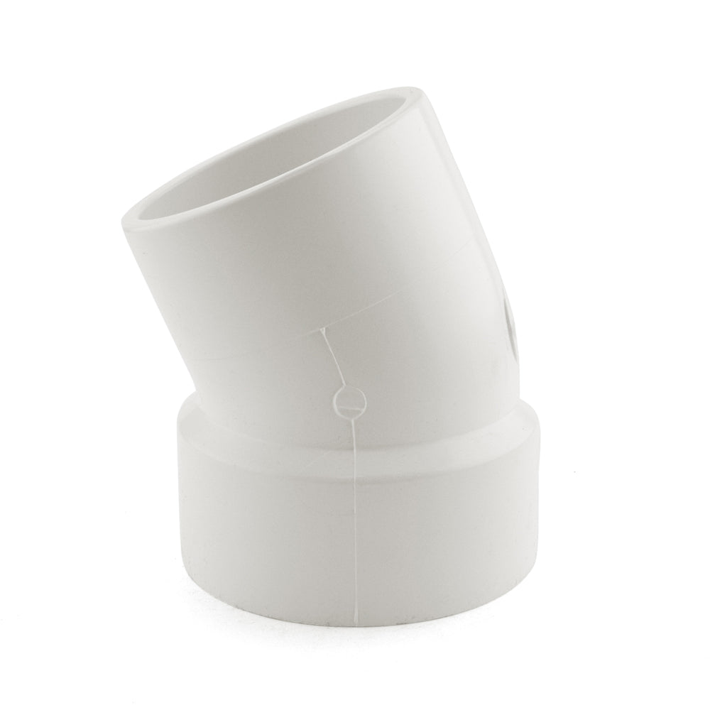PVC DWV Street 22.5 Elbow, Various Sizes